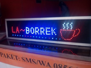 Tulisan Lampu Led Sign LABOREK CAFE|Papan Promosi|Nama|TOKO USAHA