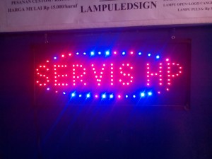 Tulisan Lampu Led Sign SERVIS HP MERAH TERANG - LIKE RUNNING TEXT