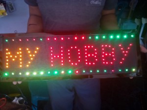 Tulisan Lampu Led Sign MY HOBBY LED MERAH KUNING - LIKE RUNNING TEXT
