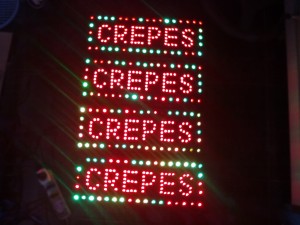 Tulisan Lampu Led Sign CREPES LED MERAH - LIKE RUNNING TEXT