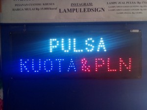 Tulisan Lampu Led Sign PULSA KUOTA & PLN - LIKE RUNNING TEXT
