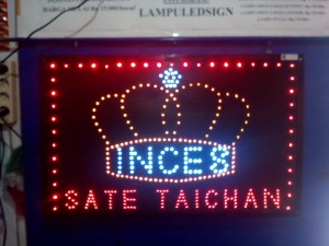 Tulisan Lampu Led Sign display SATE TAICHAN INCES - LIKE RUNNING TEXT