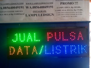 Tulisan Lampu Led Sign JUAL PULSA DATA LISTRIK BARU- LIKE RUNNING TEXT