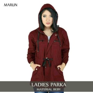 jaket parka cewek maroon ladies parka premium parka cewe kanvas .