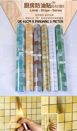 Jual Wallpaper Stiker Dapur Foil Anti Minyak Api Uk Wallpaper Stiker Dapur Foil Anti Minyak Api Uk 45cm X Panja