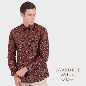 Jayashree Batik Kemeja Loka Slimfit Long Sleeve Pria - Hitam, S