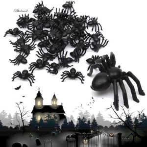 10pcs Luminous Plastic Spider Trick SPy Party Halloween Haunted House Decor Al