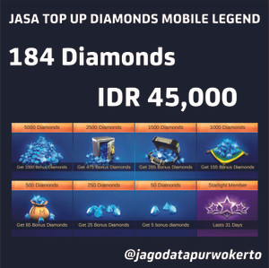 Top Up Diamond Mobile Legend 184