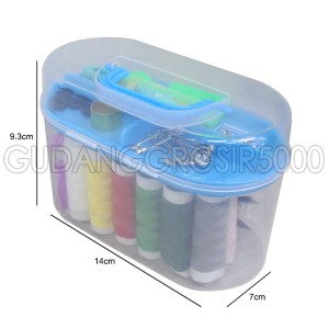 Alat jahit set peralatan BENANG JARUM lengkap Sewing box - Merah Muda