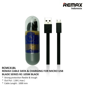 Remax Micro USB Cable Data & Charging Blade series RC-105m BLACK
