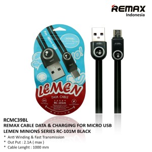 Remax Micro USB Cable Data & Charging Lemen Series RC-101M Black