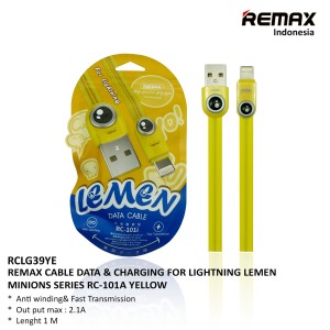 Remax Lightning Cable Data & Charging Lemen series RC-101i YELLOW