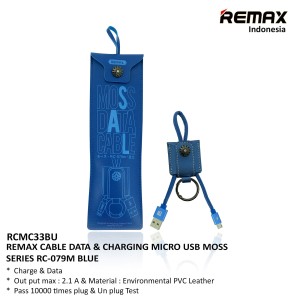 REMAX CABLE DATA & CHARGING MICRO USB MOSS SERIES RC-079M BLUE