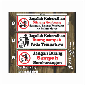 Stiker Jagalah Kebersihandilarang Buang Sampah Sembarangan Stok Banua