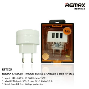 Remax Travel Charger Crescent Moon series 3 USB / RP-U31
