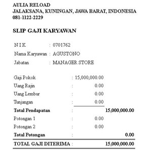 Contoh Slip Gaji Karyawan Laundry - Guru Paud