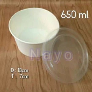 paperbowl 650ml (100 pcs) KHUSUS GOSEND