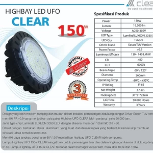 Highbay LED UFO CLEAR 150watt