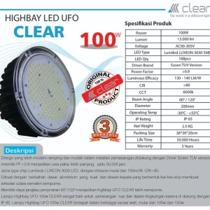 Highbay LED UFO CLEAR 100watt