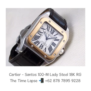 Cartier - Santos 100-M Lady Steel & 18K Rose Gold