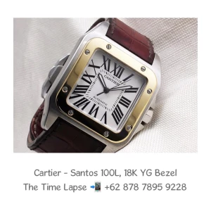 Cartier - Santos 100L, 18K Yellow Gold Bezel