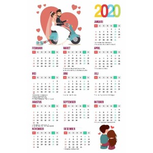 Kalender Dinding 1 Tahunan 12 Bulan 2020 Custom Foto Min Order 100