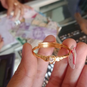 Jual Gelang Tangan Anak Bayi Emas Asli Mata Satu Gelang Bangle