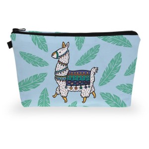Jual Terbaru Tas Makeup Kartun Kaktus Hewan Alpaca Llama Dicetak