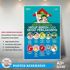 Jual Poster Kesehatan Perilaku Hidup Bersih Dan Sehat 2 Laminating Glossy Kab Bogor Buku Kesehatan Online Tokopedia