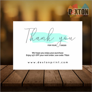 Jual Kartu Ucapan Terima Kasih Bisnis Online Shop Thank You Card Custom 749 Jakarta Selatan Dextonprint Tokopedia