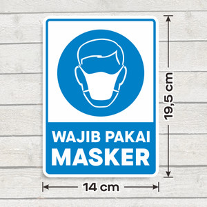 Jual Sticker Sign Vinyl Stiker Wajib Pakai Masker 14 X 19 5 Cm Jakarta Pusat Bungur Shop Tokopedia