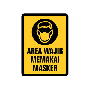 Jual Rambu Area Wajib Memakai Masker 15x20 Kota Bandung Seventeensign Tokopedia