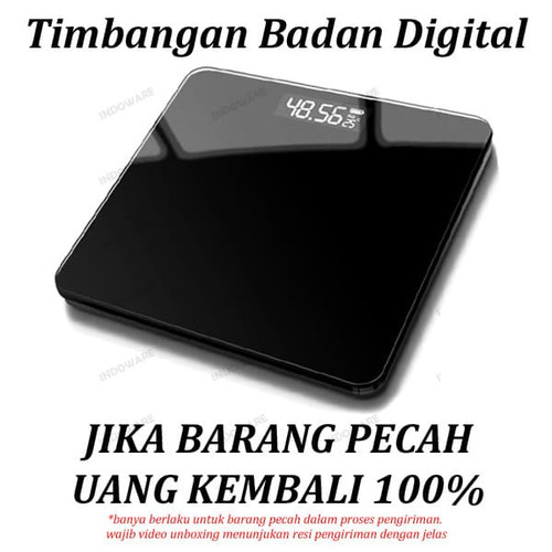 Foto Produk Timbangan Badan Digital 180KG Black White Digital Bathroom Scale - Hitam Polos dari Indoware Online