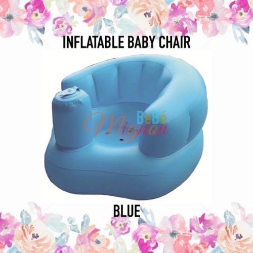 Foto Produk MERITON INFLATABLE BABY CHAIR - Sofa Kursi Angin Pompa Bayi Tiup Duduk - Biru Polos dari Bebe Mignon Shop