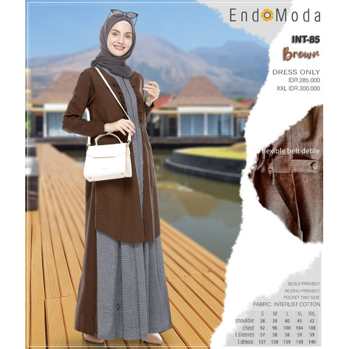 Foto Produk GAMIS MUSLIMAH ENDOMODA INT 85 BROWN - S dari assalam busana