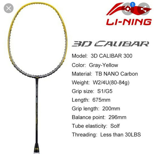 Foto Produk Raket Badminton Lining Original 3D Calibar/Cal 300 + Senar Lining LN66 dari Paragon Sport