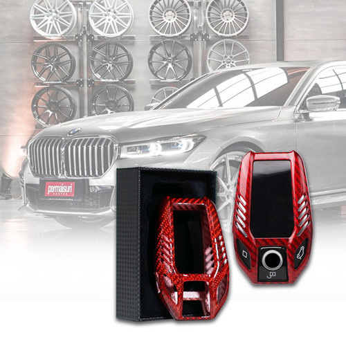 Foto Produk Permaisuri Key Case Carbon for BMW 7 Series G12/G30 - Black - Merah dari PERMAISURI