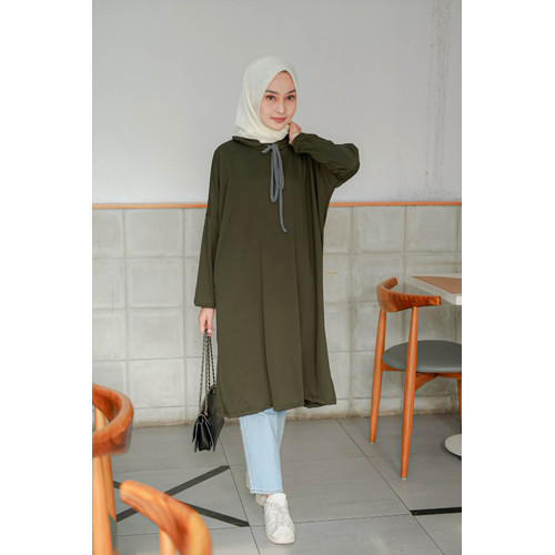 Foto Produk Mybamus Rivera Hoodie Tunic Army M14612 R86S3 dari Mybamus Official
