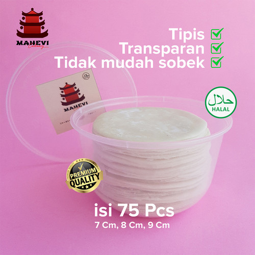 Foto Produk Kulit Dimsum / Gyoza / Dumpling Premium Hand Made 100% Halal isi 75 - Diameter 7 Cm dari Mahevi Store