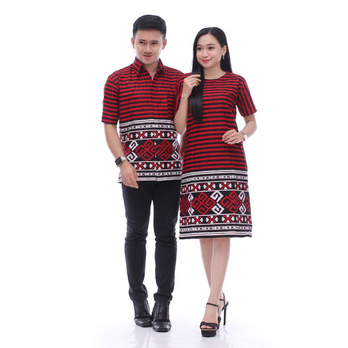 Foto Produk Baju Batik Couple Sarimbit Dress Kemeja Motif Songket dari SANTY-COLLECTION