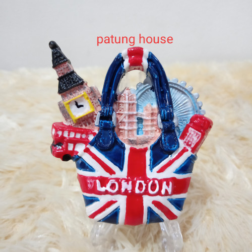 Foto Produk Fridge Magnet Tempelan Kulkas Souvenir Inggris England London Tas Bag dari Patung House