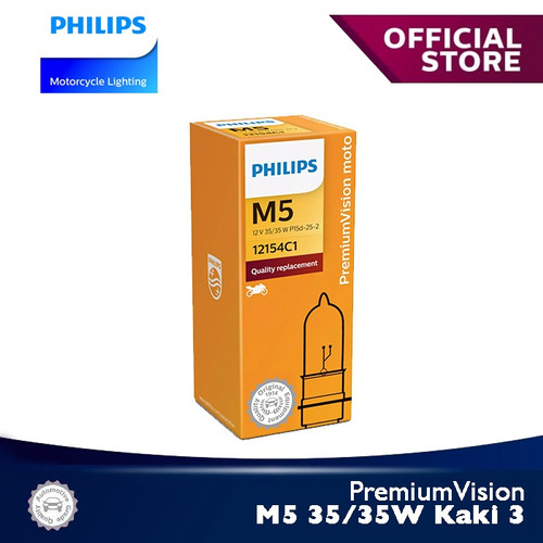 Foto Produk PremiumVision 35/35W-3 M5 ( Kaki 3 ) 12154C1 Bola Lampu Motor Philips dari Philips Moto