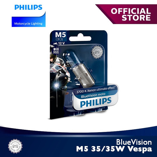 Foto Produk BlueVision 35/35W M5 (Vespa) 3700K 12152BVB1 Bola Lampu Motor Philips dari Philips Moto