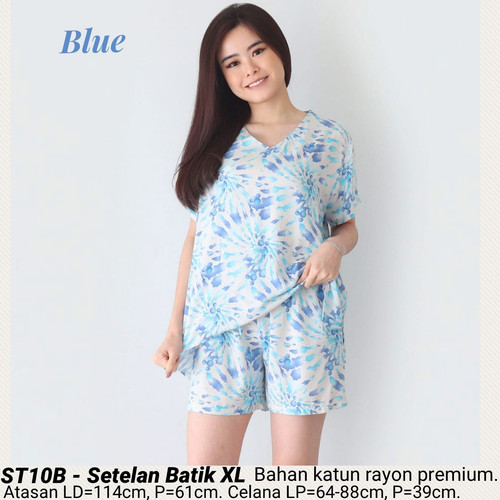 Foto Produk SETELAN KALILA BAJU TIDUR PIYAMA FASHION ATASAN CELANA WANITA CEWEK - ST10B - Blue dari Ace Sakura Fashion