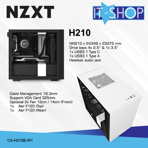 Foto Produk NZXT Casing Gaming H210 White Matte dari IT-SHOP-ONLINE