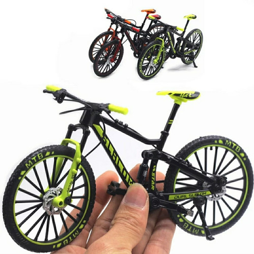 Foto Produk Diecast Miniatur Sepeda Gunung MTB Mini Finger Sepeda Skala 1:10 - Hijau 5A dari patur
