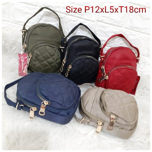 Foto Produk SG67501 Tas Selempang Wanita Import SIGHMON Bordir 2in1 - Navy dari CR BAG IMPORT