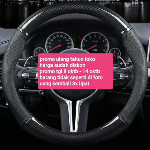 Foto Produk cover sarung setir stir mobil car kulit asli carbon karbon dari D & K aksesoris