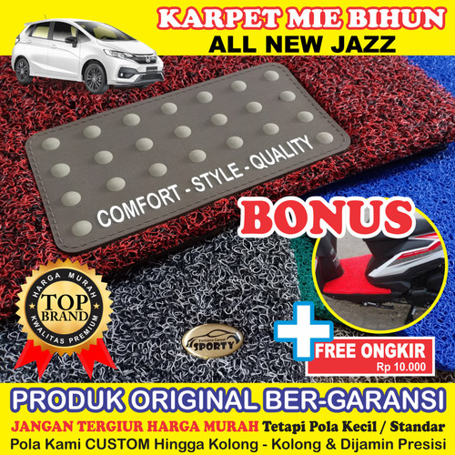 Foto Produk Karpet Mobil Mie Bihun ALL NEW JAZZ Non Bagasi - Bahan 1 Warna dari KARPET MOBIL SPORTY