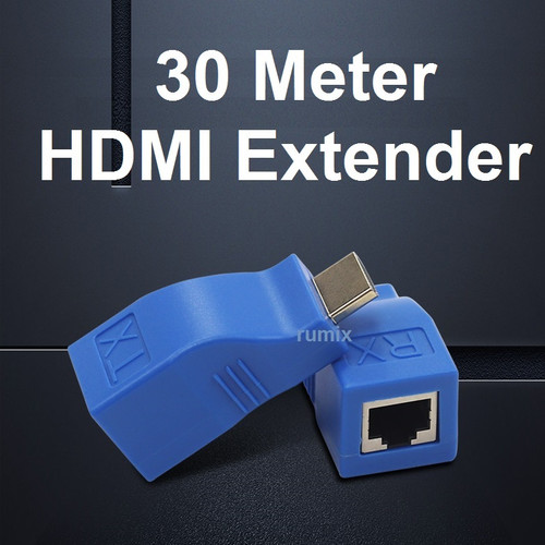 Foto Produk HDMI Extender HDMI Extension Kable LAN Ethernet 30M RJ45 Lan Cat5 Cat dari Rumix